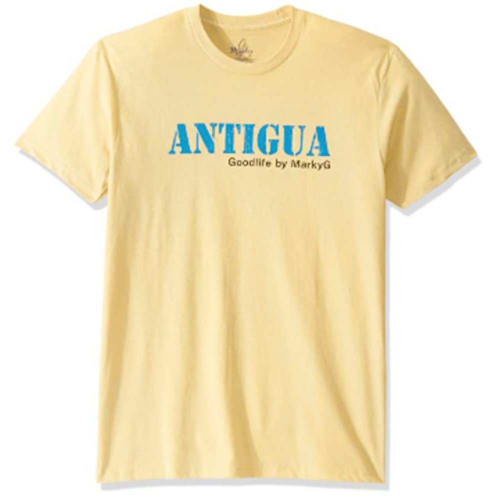 Marky G Apparel Men's 6410-ANTIGUA- Short Sleeve Crew Neck T Shirt BANANA -Small